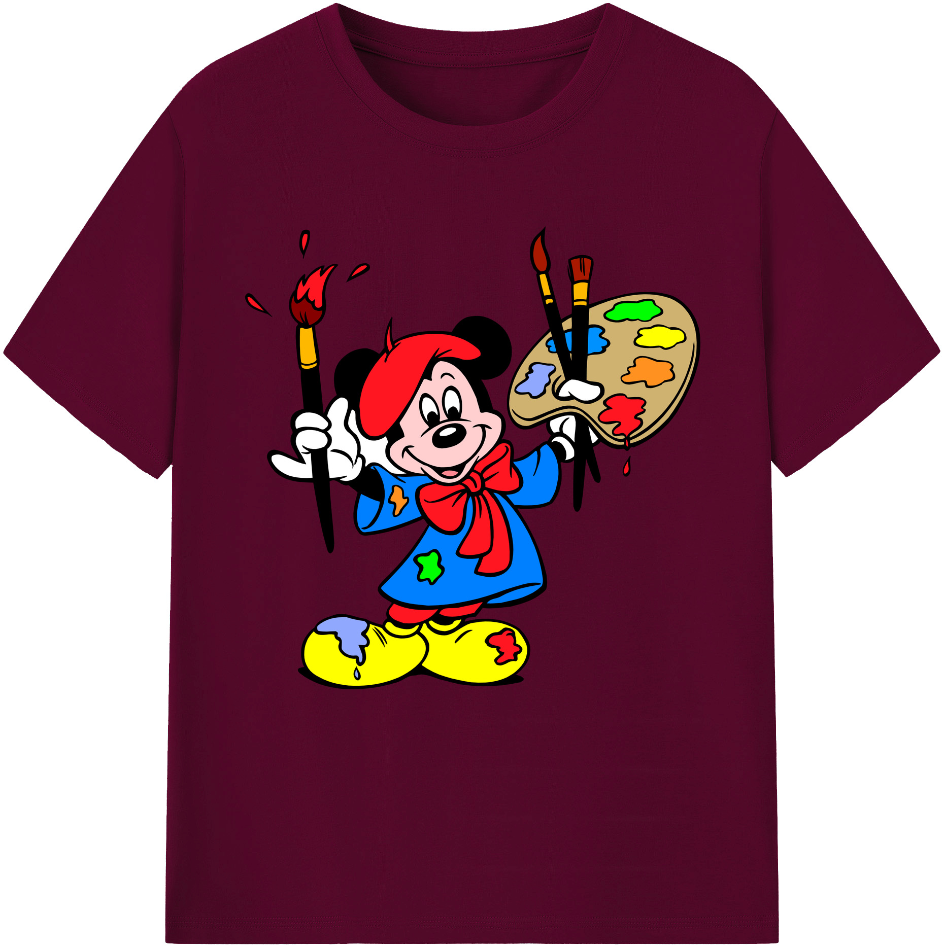（画像用） ミッキーマウス Mickey Mouse レディースカジュアルプリントTシャツ（綿100％）
